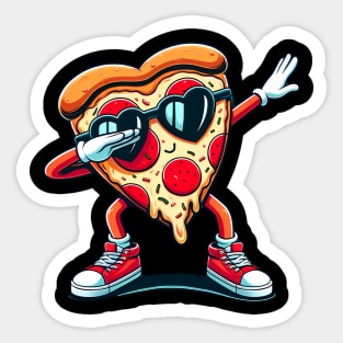 Funny Dabbing Pizza, Love Eating Pizza Sticker